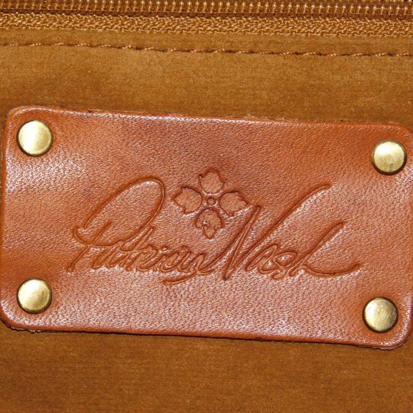 Patricia Nash Emiliano Med Rust Leather Tote Bag Woven With Tassels Purse - Picture 13 of 16